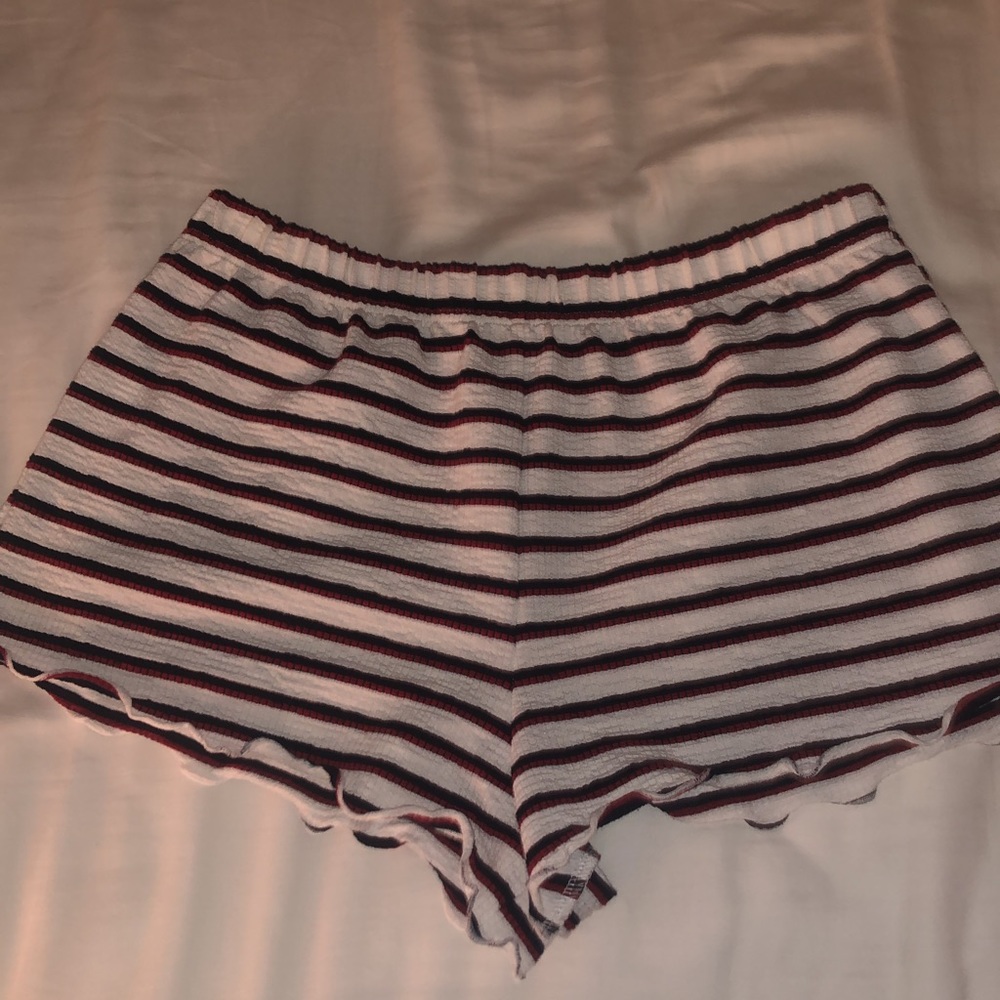 FOREVER 21 RED, WHITE, AND BLUE FLOWY SHORTS